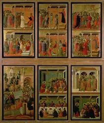 Maesta: onze cenas da paixão, 1308-11 (tempera no painel)